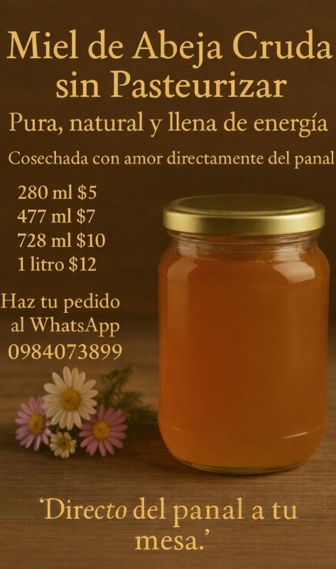 Miel de Abeja Cruda sin pasteurizar